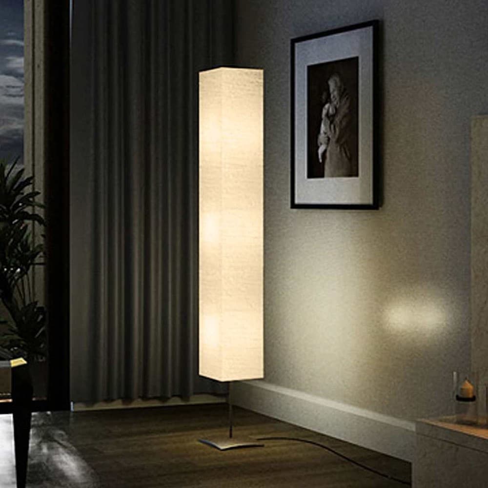 Gulvlampe 170 cm – Beige / Gulvlampe af rispapir / Stemningslampe med fodkontakt