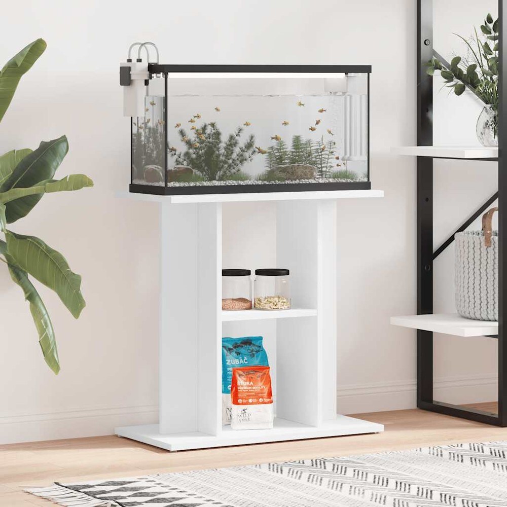 Akvariebord 60x30x60 cm – Hvid / Akvariehylde med hylder / Akvariebord med opbevaringsplads