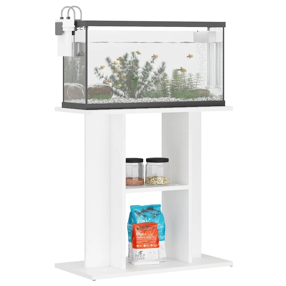 Akvariebord 60x30x60 cm – Hvid / Akvariehylde med hylder / Akvariebord med opbevaringsplads