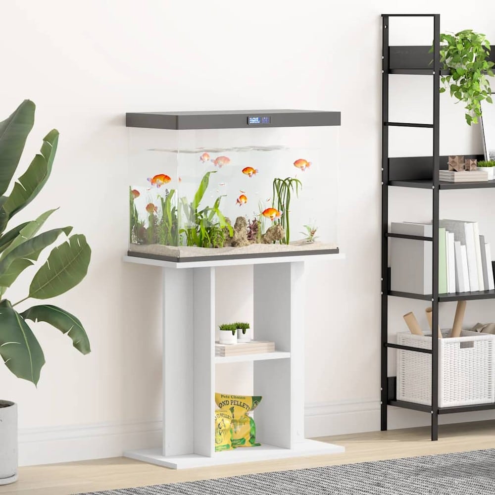 Akvariebord 60x30x60 cm – Hvid / Akvariehylde med hylder / Akvariebord med opbevaringsplads