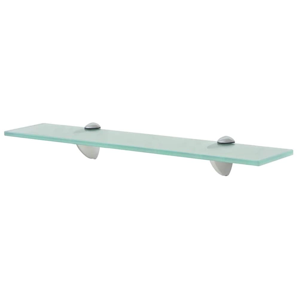 Svævende glashylde 50×20 cm / væghylde i hærdet sikkerhedsglas med beslag – Gennemsigtig