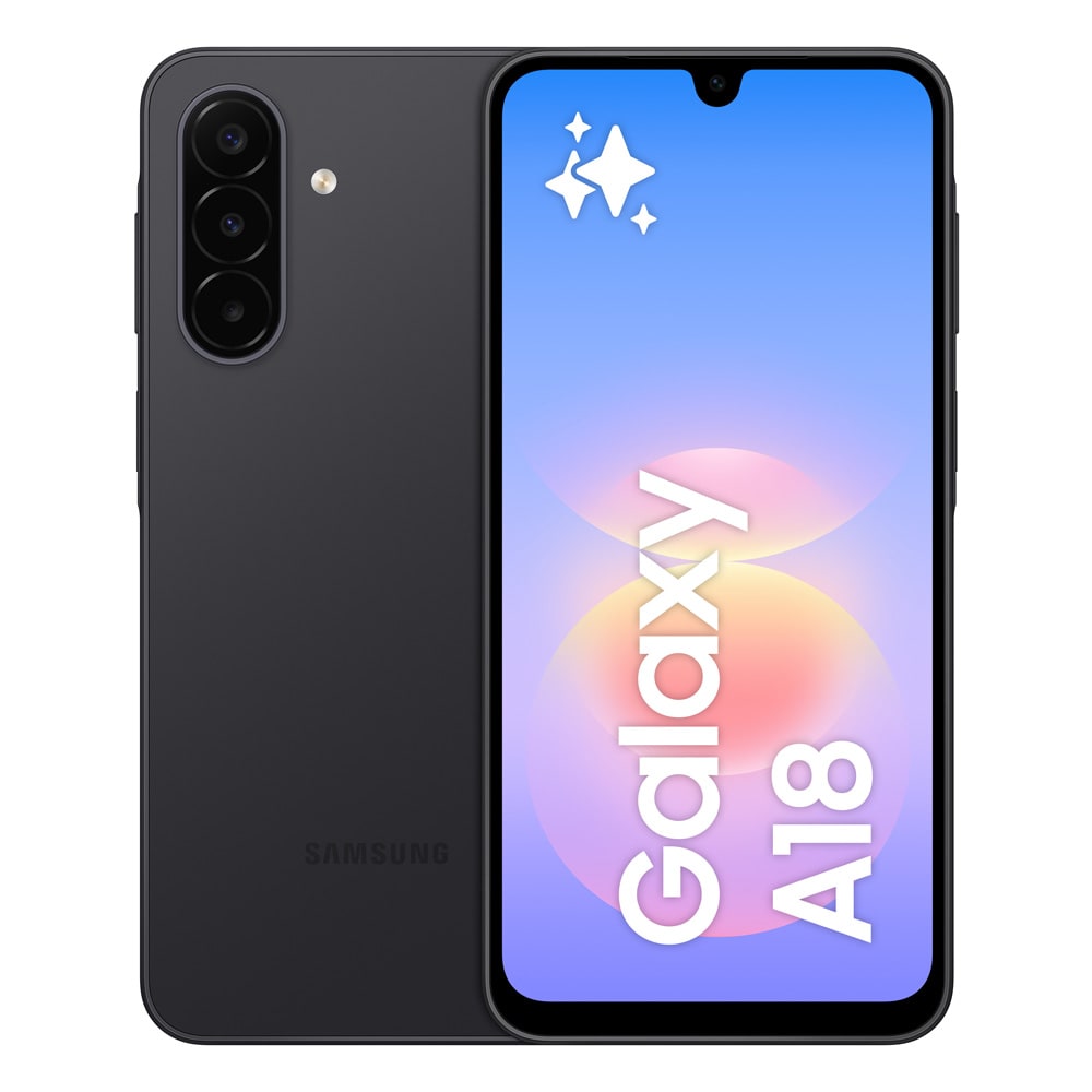 Samsung Galaxy A18 4G 128 GB / 4 GB – Svart / Android-telefon / Smartphone med tredobbelt kamera