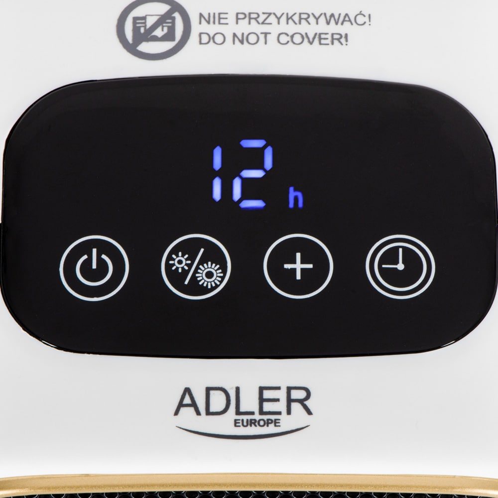 Adler keramisk varmeblæser 1000 W med timer / Bærbar keramisk varmeapparat / Elektrisk rumvarmer