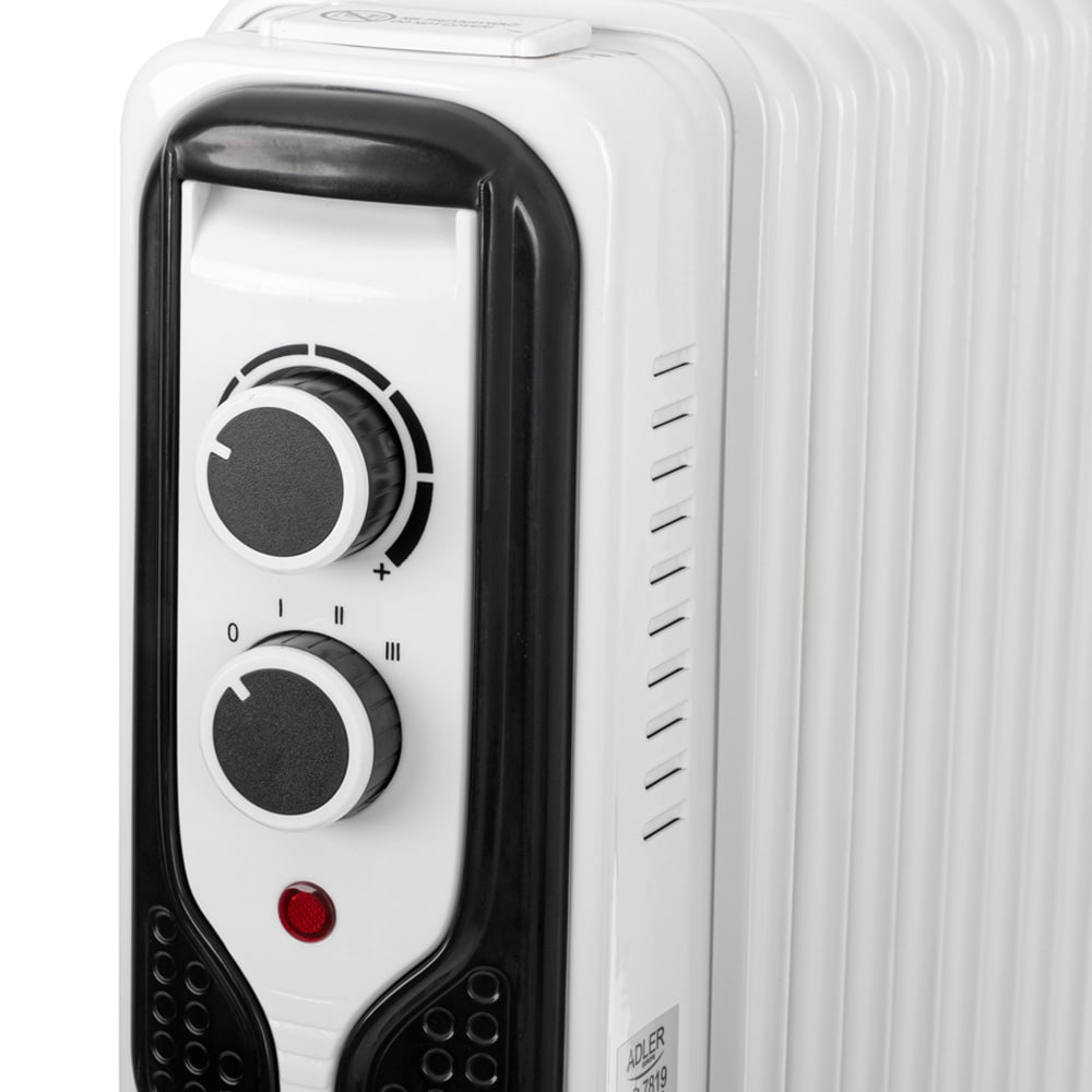 Adler olievarmeelement 2000 W / Oliefyldt radiator med termostat / Flytbart varmeelement