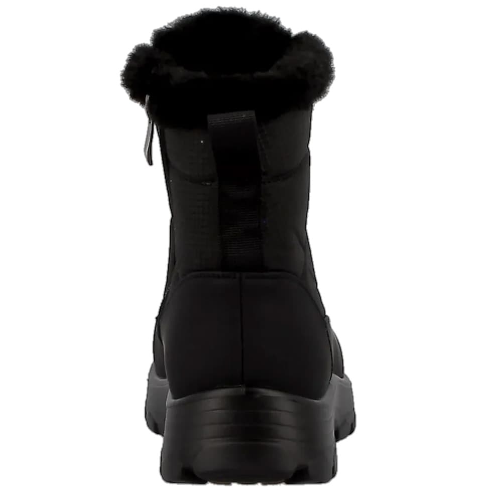 Vinterstøvler dame størrelse 38 / uldforede støvler med hurtigsnøring og udklappelige pigge – Sort