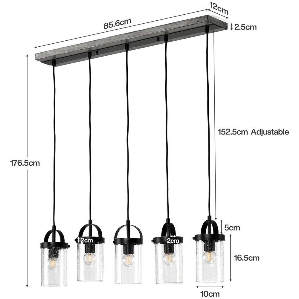 Loftslampe med dobbelte glaskupler / pendellampe med justerbar højde / hængelampe – Guld