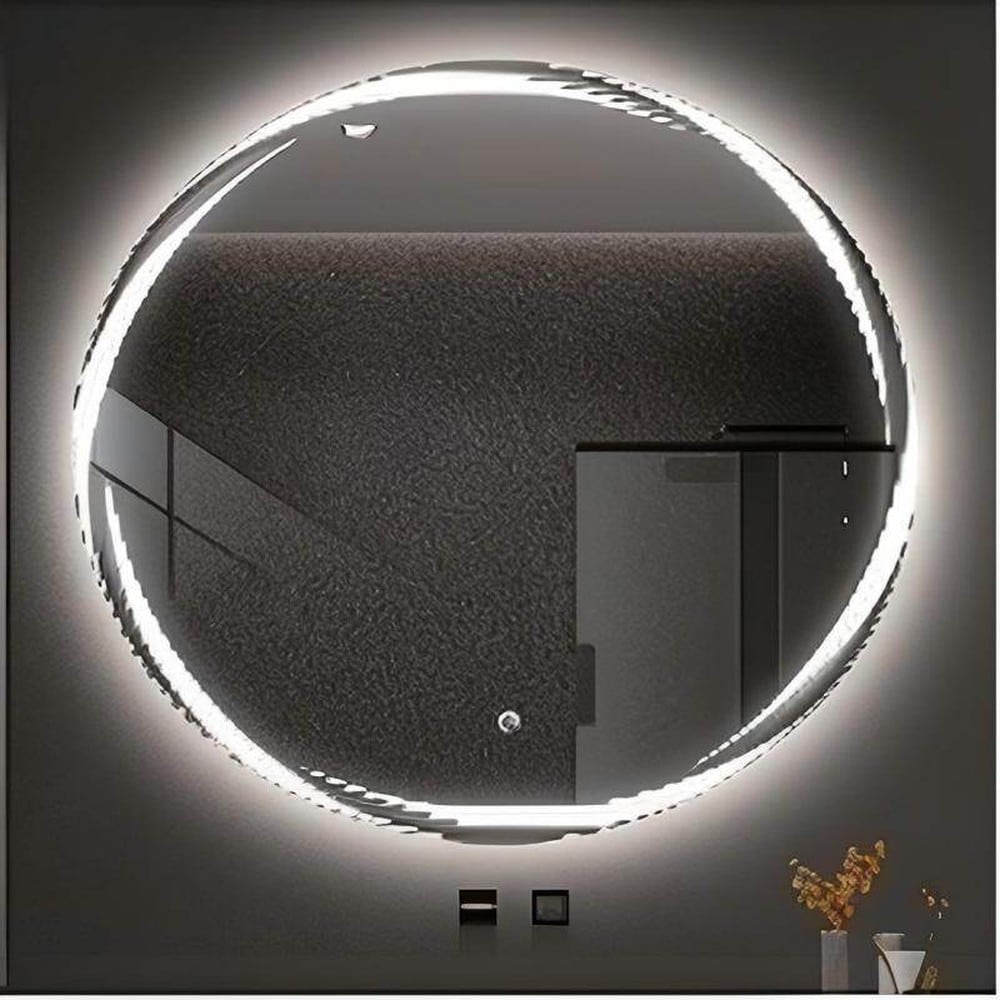 Rund badeværelsesspejl med LED-belysning, Ø 50 cm, dæmpbar / Belyst vægspejl / Makeupspejl