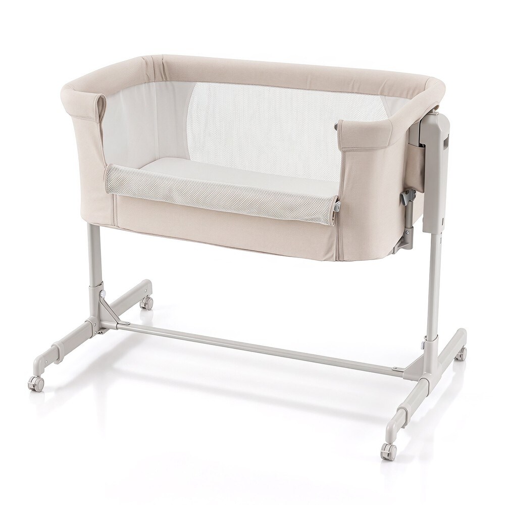 3-i-1-babyseng til sengekanten, højdejusterbar med hjul – Beige / Spædbarnsseng / Babyvugge