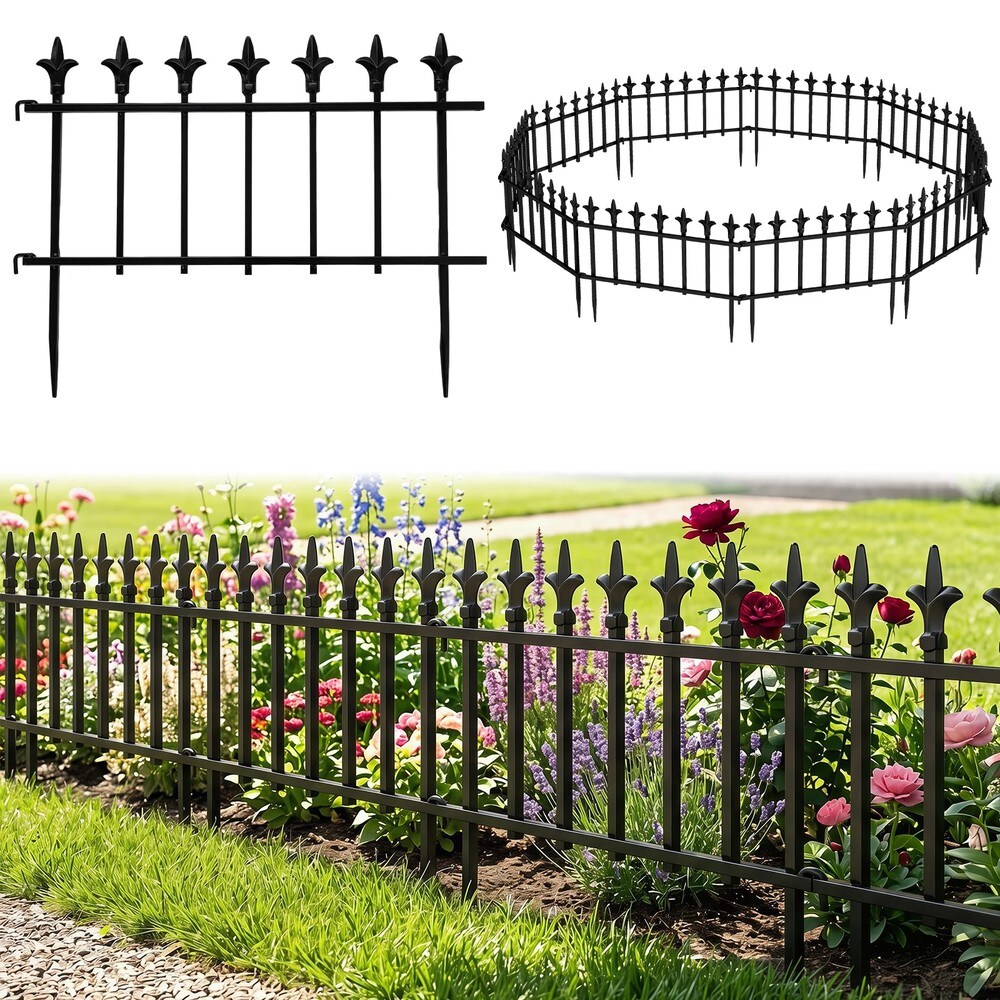 Dekorativt havehegn i metal, 10-pak – Svart / Rabathegn / Dekorationshegn
