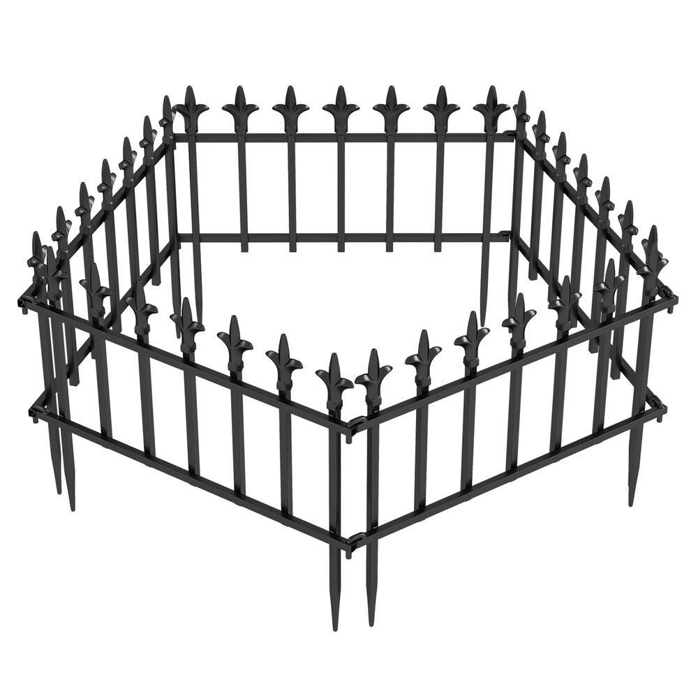 Dekorativt havehegn i metal, 5-pak – Svart / Rabathegn / Dekorationshegn