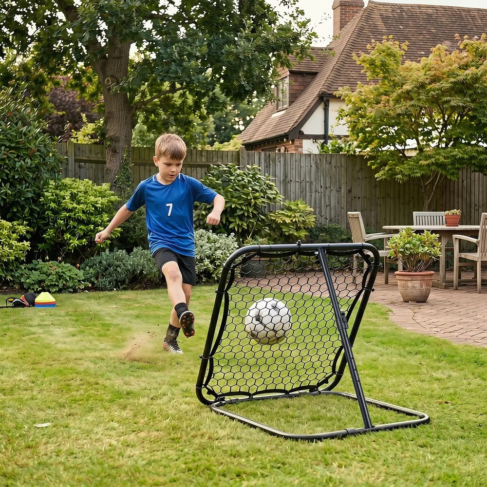 Fodboldrebounder 85 x 85 cm med 5 vinkelindstillinger / Refleksvæg til fodbold / Træningsnet