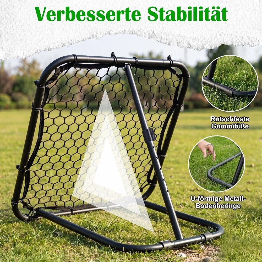 Fodboldrebounder 85 x 85 cm med 5 vinkelindstillinger / Refleksvæg til fodbold / Træningsnet