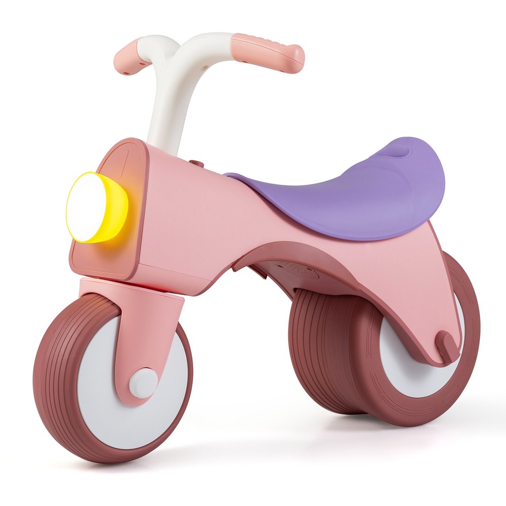 Løbecykel til børn med lys – Lyserød / Løbecykel med musik / Børnecykel uden pedaler