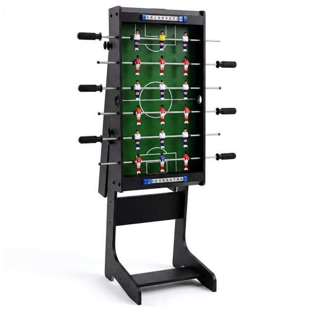 Bordfodbold 109 x 36 x 33 cm – Svart / Sammenklappeligt fodboldbord / Fodboldspil med stænger