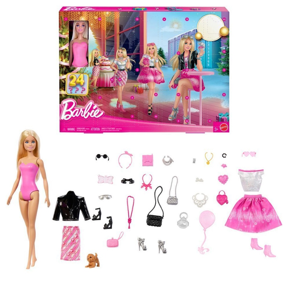 Barbie Fab-julekalender 2026 / Julekalender med dukke / Legetøjskalender med tøj