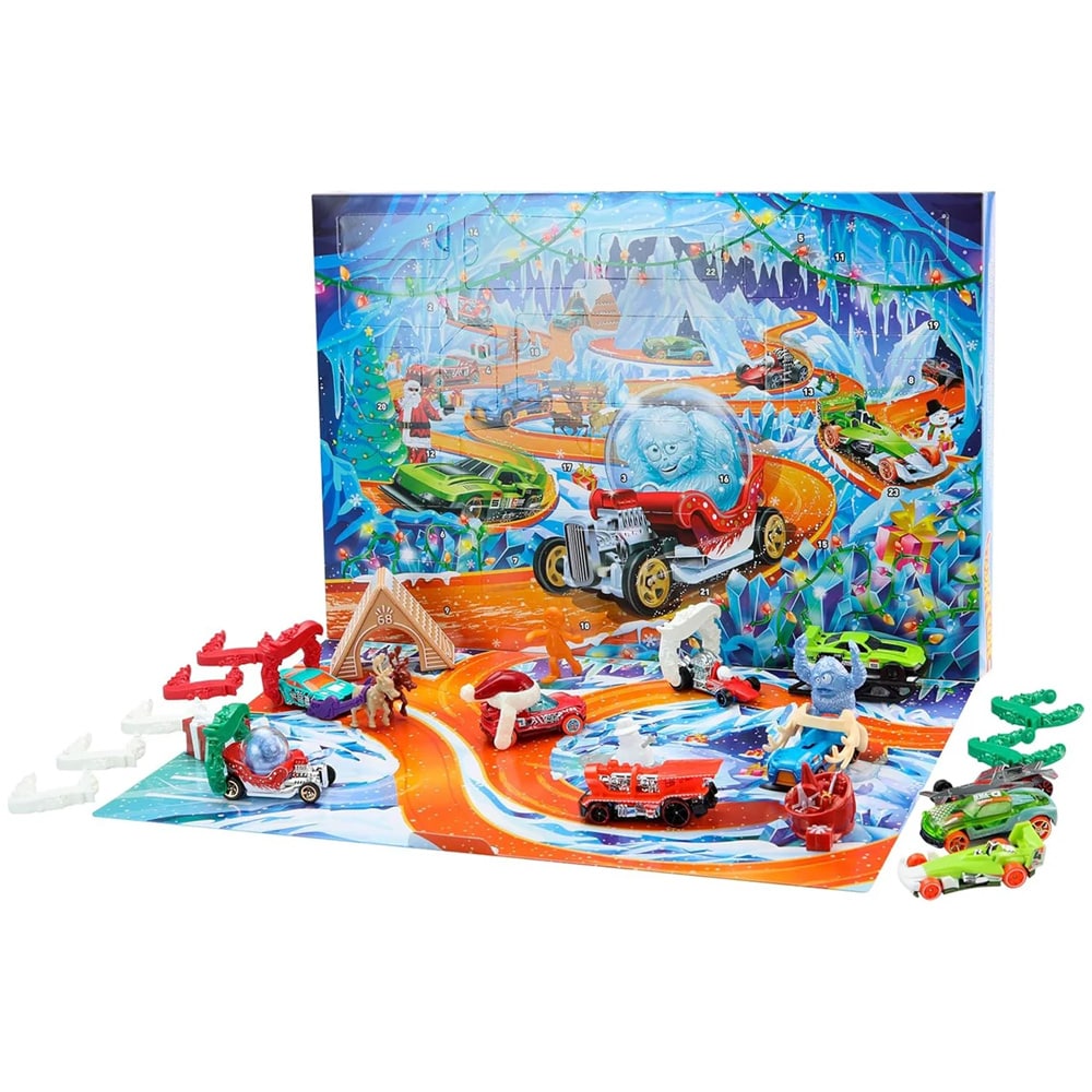 Hot Wheels-julekalender 2026 / Bilkalender med legetøjsbiler / Hot Wheels-julekalender