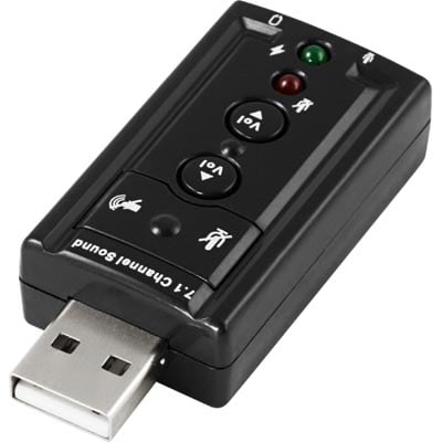 USB-lydkort for tilslutning af høretelefoner & Mic