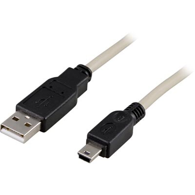 USB-kabel 2.0, 3 meter Sort/Hvid
