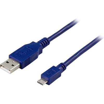 USB-kabel 2.0 med micro-USB, 2m, Blå