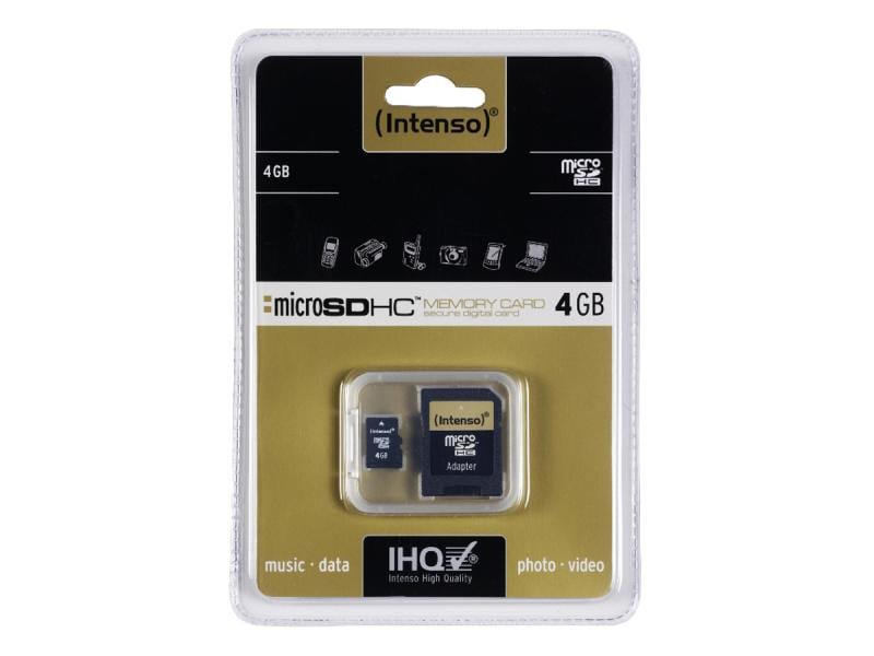 4GB MicroSDHC Intenso + adapter