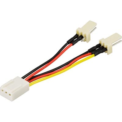 Adapterkabel for 3-pins ventilator, Y-kabel 2-1