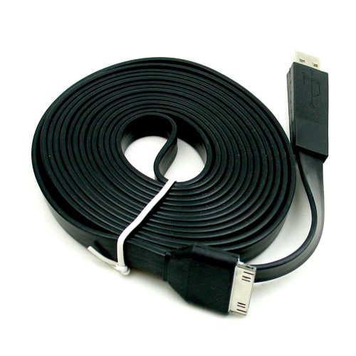 Platt USB-kabel X-lang til iPhone/iPad/iPod