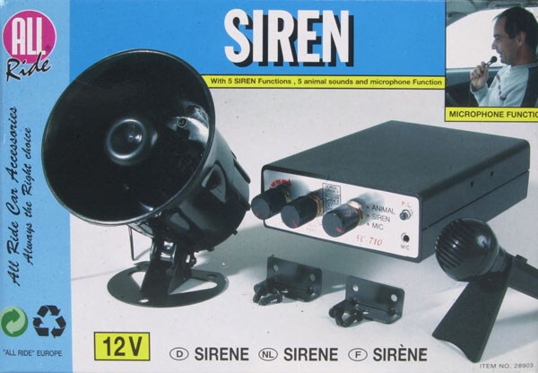 Bil siren med mic - 10 olika sirenlyd