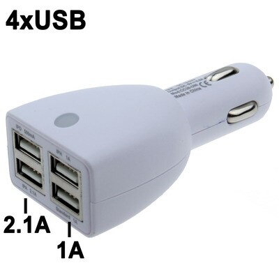 Billader til Tablets & Mobil - 4-Ports USB-kontakt