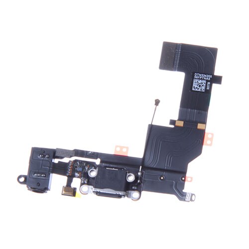 Flexkabel med opladningskontakt og 3,5mm til iPhone 5S Sort