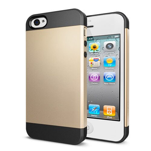 Mobilfodral til iPhone 4/4S - Guld/Sort