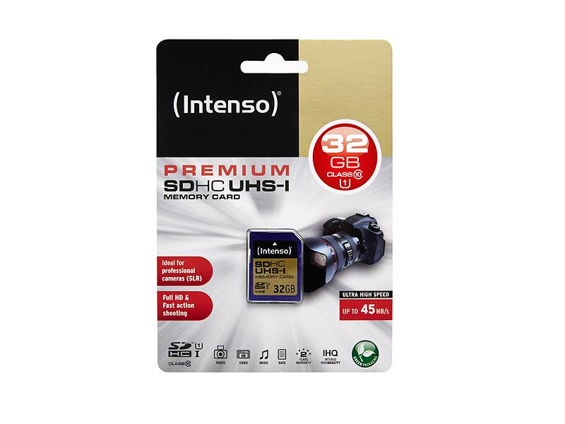 32GB Intenso SDHC CL10 UHS-I