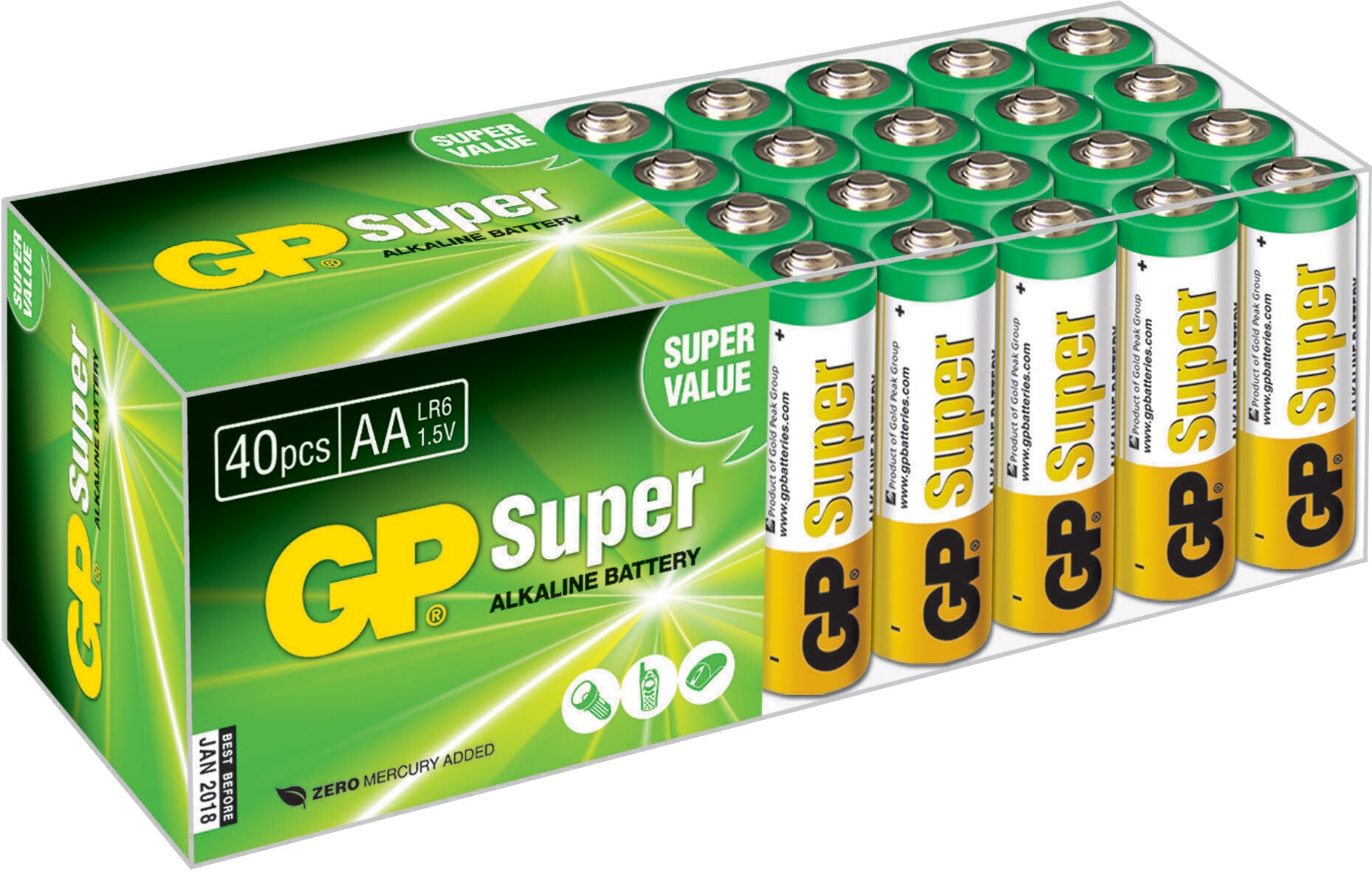 GP Superbatteri AA 40-Pak