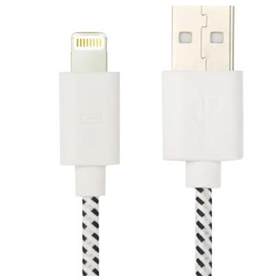 Usb-kabel Nylon til iPhone / iPad hvid
