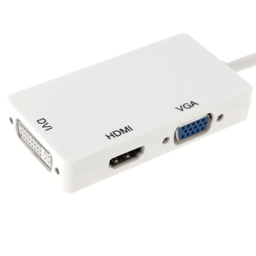 Mini DisplayPort til HDMI + VGA + DVI Adaptor