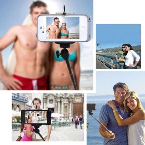 Universal Bluetooth SelfiePinne med stativ & Zoom - Mobillins 7i1