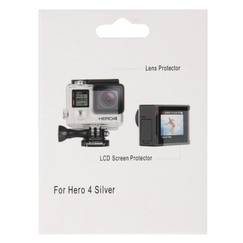 Skærmbeskyttelse + Linsebeskyttelse til GoPro HERO4 Sølv