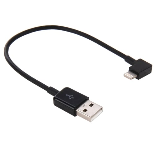 USB-kabel iPhone 5/6 - Vinklet Kort Model - Sort