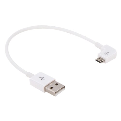 USB til Micro USB-kabel - Vinklet Kort Model - Hvid