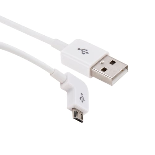 USB til Micro USB-kabel - Vinklet Kort Model - Hvid