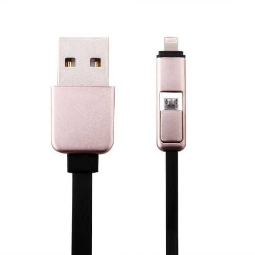 USB-kabel 2-i-1 til iPhone / Micro USB Der Kan Trækkes Ud og Som Ikke Filtrer Sammen