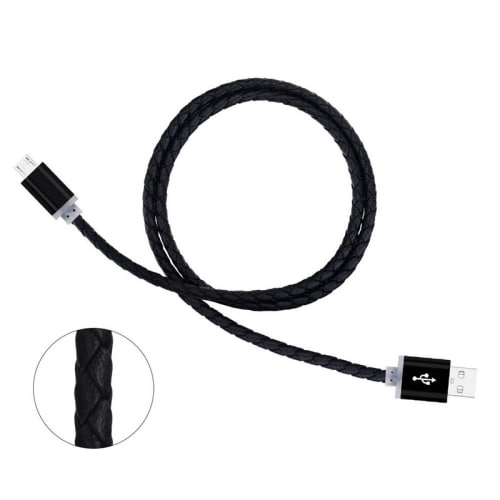 Læder Micro-USB-kabel til Opladning af Mobil