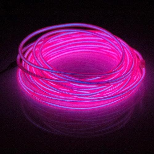 Neon Wire til Bil - 5 m Vandtæt Lyserød Farve