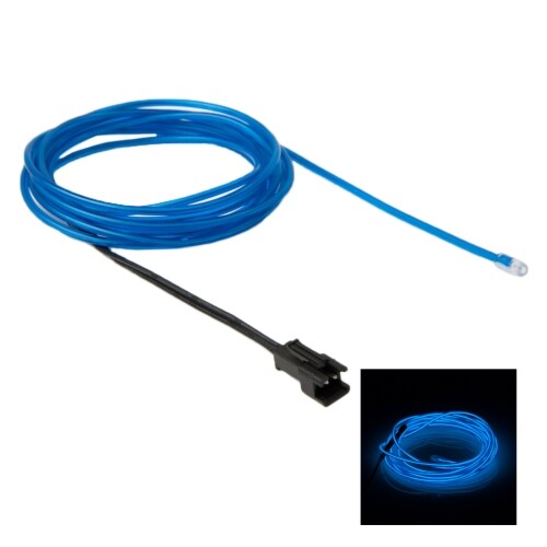 Neon Wire til Bil - 2 m Vandtæt Blå Farve