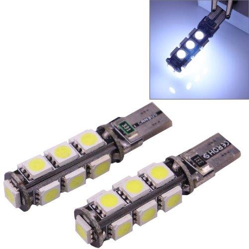 LED-Diodepære T10/W5W 2.5W 13 LED 5050 SMD CANBUS Hvid Farve - Pakke med 2 stk.