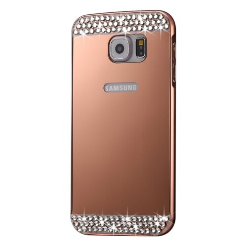 Diamantcover med Metalbumper Samsung Galaxy S7 Edge - Rosaguld