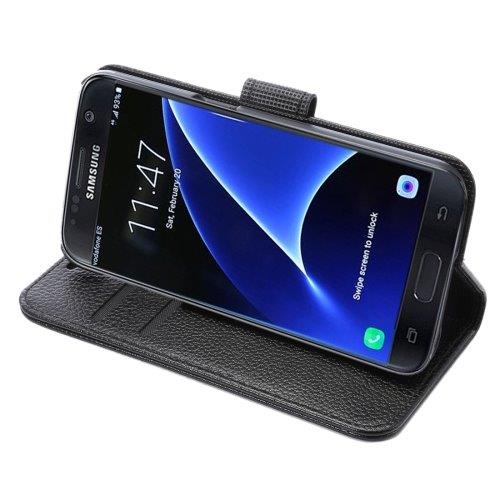 Mobiletui Holder & kortlomme kreditkort Samsung Galaxy S7 Edge Sort