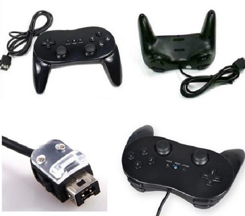 Klassisk Gamepad Håndkontrol til Nintendo Wii - Sort