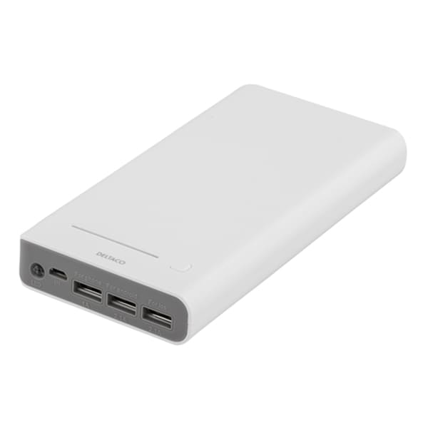 Powerbank 8000mAh 3 x USB 3A - Hvid