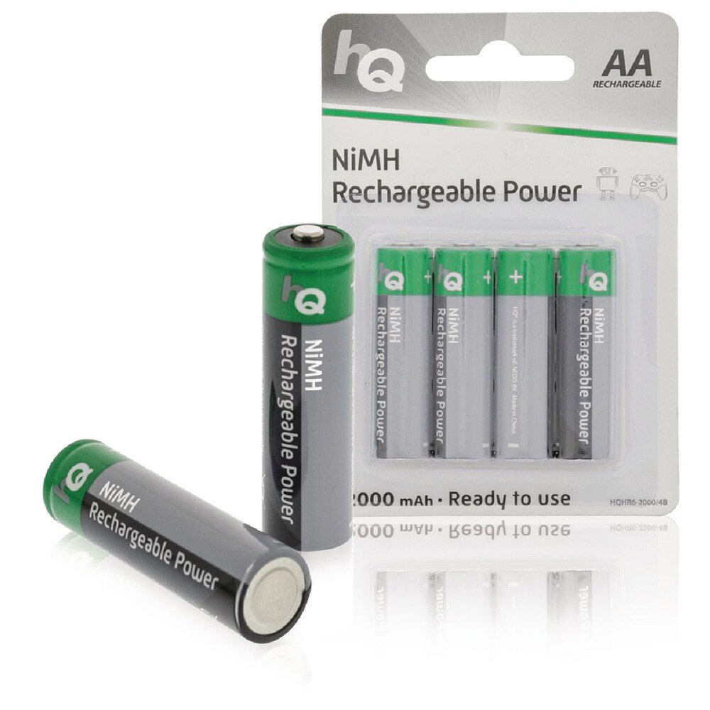 HQ Genopladeligt NiMH AA-batteri 2000mAh Pakke med 4 stk.