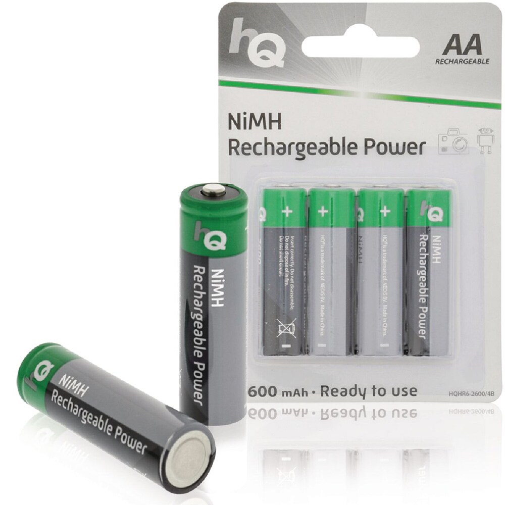 HQ Genopladeligt NiMH AA-batteri 2600mAh Pakke med 4 stk.